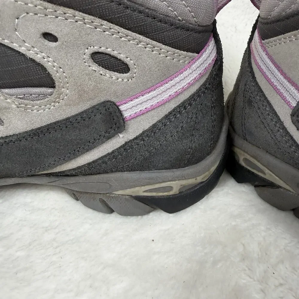 Asolo Women’s Waterproof Hiking Boots Gray Pink Vibrant Mid Ankle Size 9